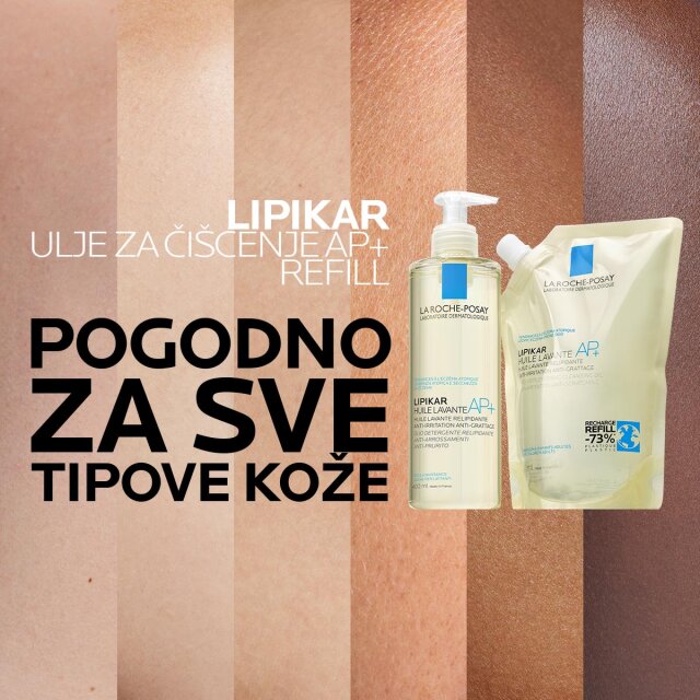 LA ROCHE-POSAY LIPIKAR HUILE LAVANTE AP+ ULJE ZA KUPANJE PROTIV NADRAŽENOSTI I SVRBEŽA, POGODNO ZA BEBE, DJECU I ODRASLE REFILL, 400 ML