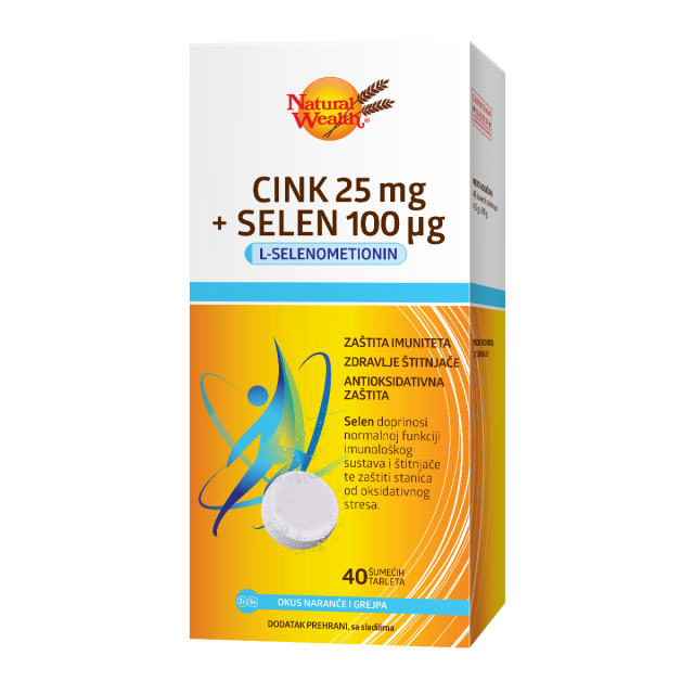 NATURAL WEALTH CINK 25MG + SELEN 100 MCG ŠUMEĆE TABLETE A40