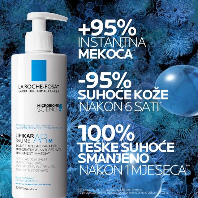 LA ROCHE-POSAY LIPIKAR BAUME AP+M BALZAM ZA NADOPUNU LIPIDA PROTIV NADRAŽENOSTI I SVRBEŽA, POGODNO ZA DJECU I ODRASLE, 200 ML