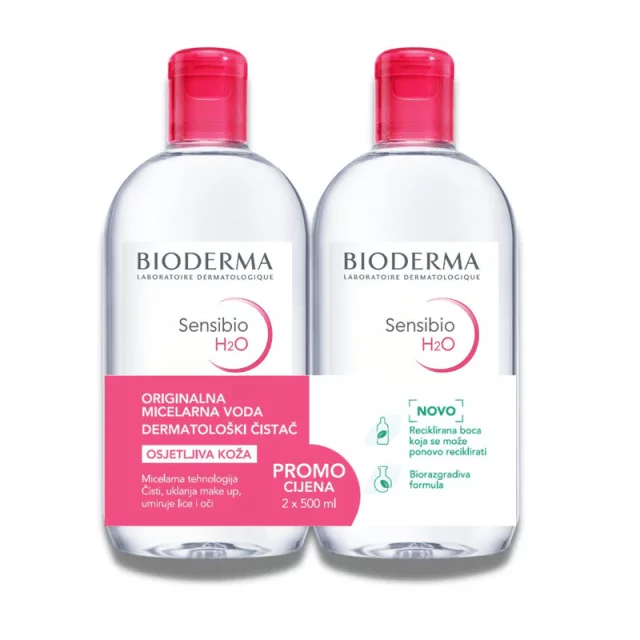 BIODERMA SENSIBIO H20 MICELARNA VODA DUO PACK 2X500ML ECO PACK