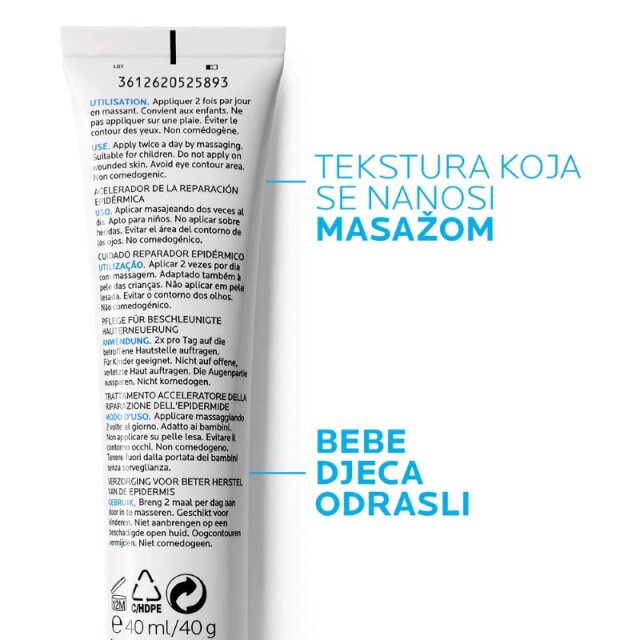 LA ROCHE-POSAY CICAPLAST GEL B5 GEL ZA NJEGU I OPORAVAK POVRŠINE KOŽE, 40 ML
