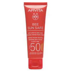 APIVITA BEE SUN SAFE TONIRANA KREMA PROTIV MRLJA I ZNAKOVA STARENJA NIJANSA GOLDEN SPF50 50ML rok valjanosti: 10/25