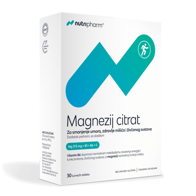 NUTRIPHARM MAGNEZIJ CITRAT ŠUMEĆE TABLETE A30