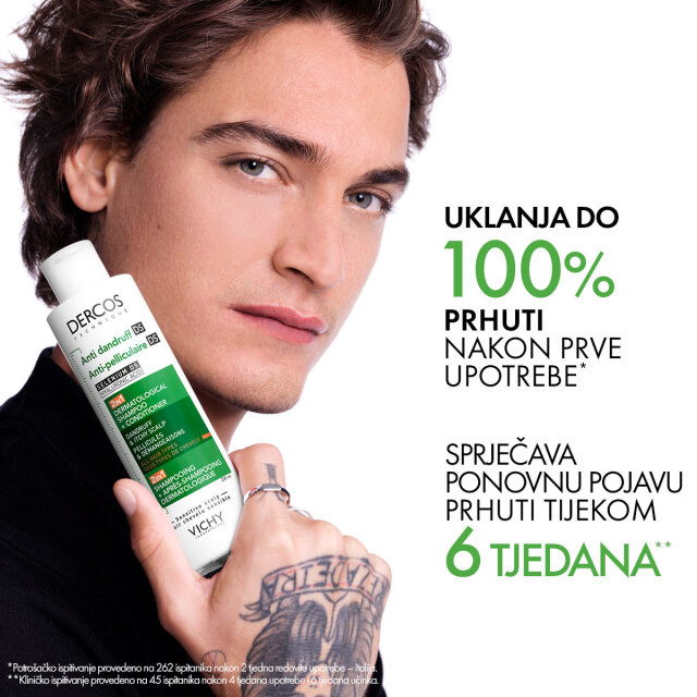 VICHY DERCOS ŠAMPON PROTIV PRHUTI DS  - 2 U 1: DERMOKOZMETIČKI ŠAMPON I REGENERATOR, 200 ML