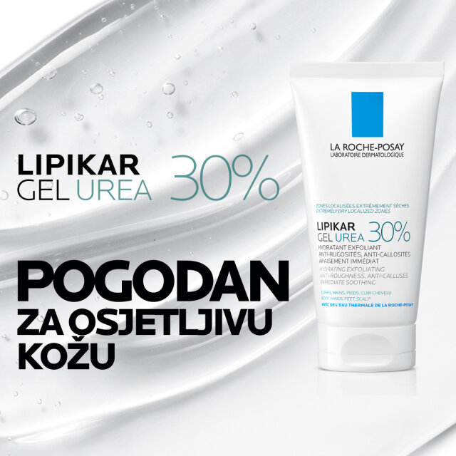LA ROCHE-POSAY LIPIKAR GEL S 30% UREJE ZA CILJANU PRIMJENU NA SUHA I GRUBA PODRUČJA KOŽE, 50 ML