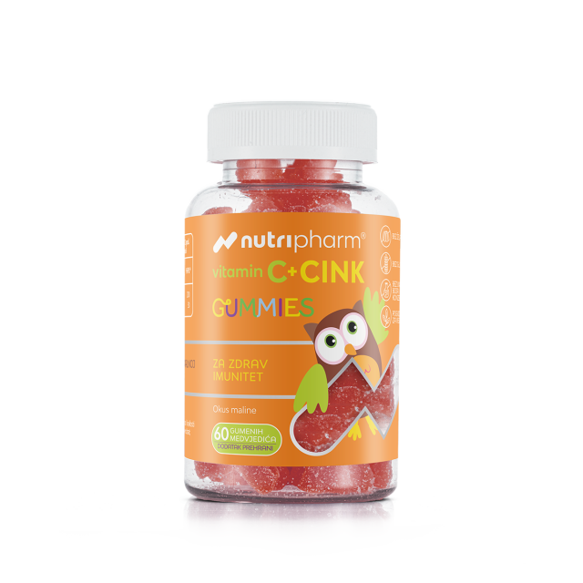 NUTRIPHARM VITAMIN C+ZN GUMMIES A60