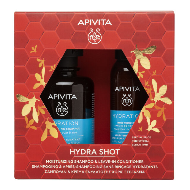 APIVITA SET HYDRA SHOT 2024 HIJALURONSKI ŠAMPON 250ML +REGENERATOR BEZ ISPIRANJA 100ML