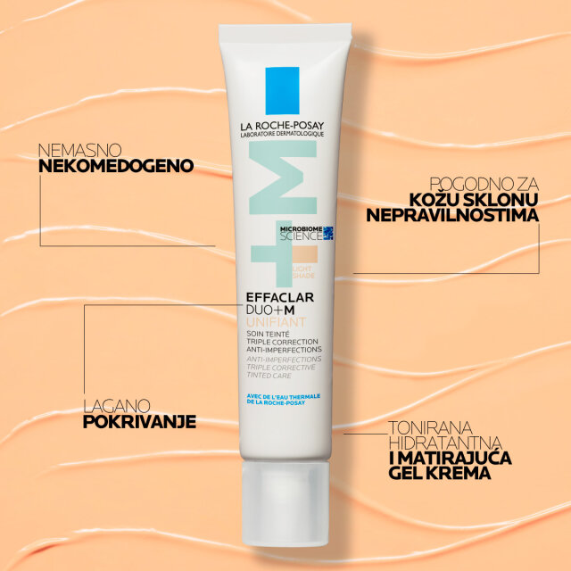 LA ROCHE-POSAY EFFACLAR DUO+M  TONIRANA TROSTRUKO KOREKTIVNA NJEGA PROTIV NESAVRŠENOSTI - LIGHT, 40 ML