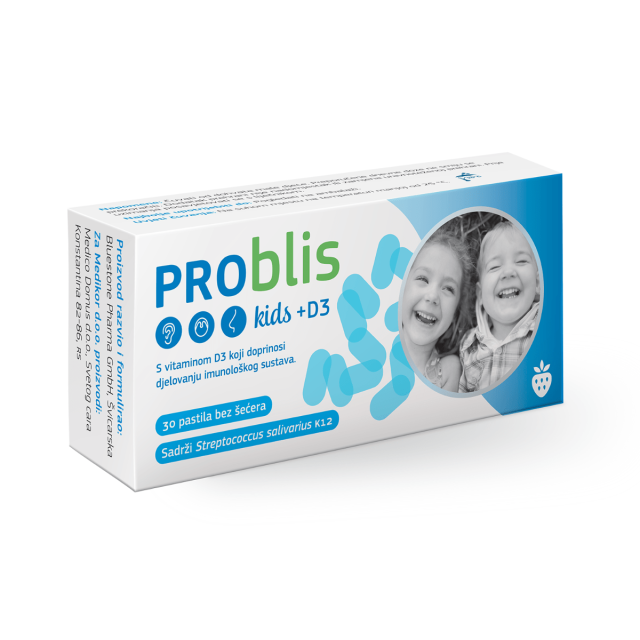 PROBLIS KIDS + VITAMIN D3 PASTILE OKUS JAGODA A30