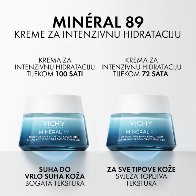 VICHY MINERAL 89 BOGATA KREMA ZA INTENZIVNU HIDRATACIJU ZA SUHU I VRLO SUHU KOŽU, 50ML
