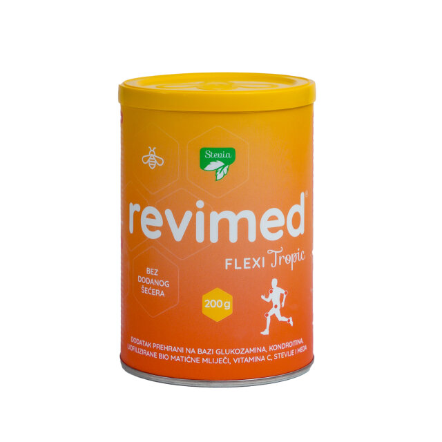 REVIMED® Flexi Tropic, glukozamin, kondroitin, BIO matična mliječ, med, stevija i vitamin C 200 g