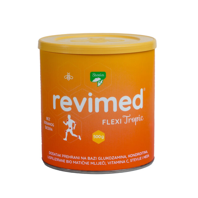 REVIMED® Flexi Tropic, glukozamin, kondroitin, BIO matična mliječ, med, stevija i vitamin C 500 g