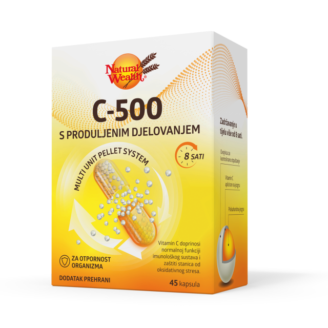 NATURAL WEALTH VITAMIN C-500 KAPSULE S PRODULJENIM DJELOVANJEM A45