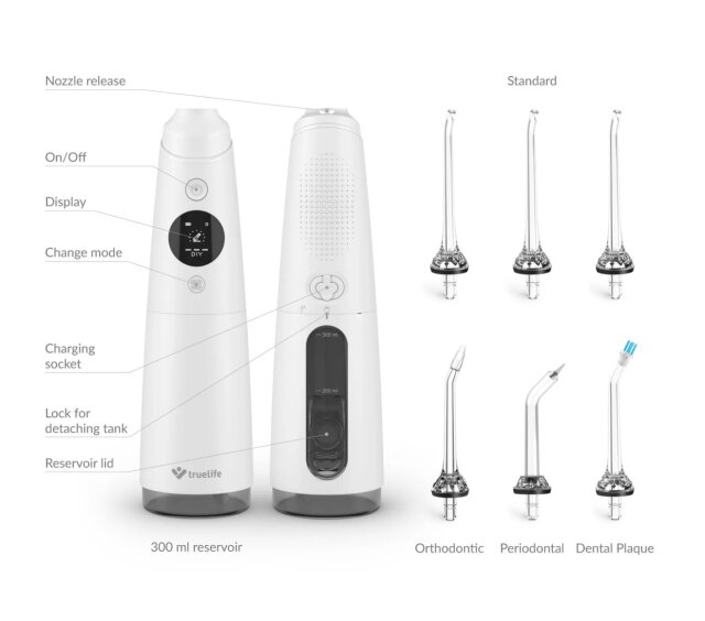 TRUELIFE oralni tuš AquaFloss Compact C300, bijeli TLAFCC300W