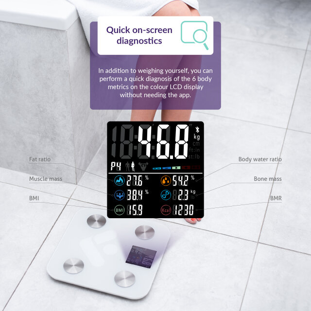 TRUELIFE pametna vaga FitScale W6 BT, bijela TLFSW6BT