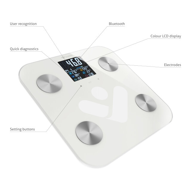 TRUELIFE pametna vaga FitScale W6 BT, bijela TLFSW6BT