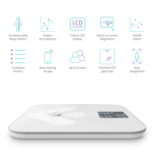 TRUELIFE pametna vaga FitScale W7 BT, bijela TLFSW7BTW