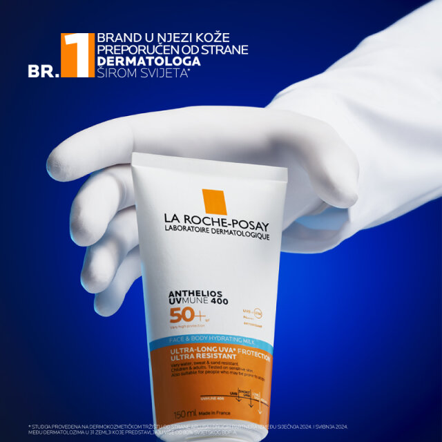 LA ROCHE-POSAY ANTHELIOS HIDRATANTNO MLIJEKO ZA ZAŠTITU OD SUNCA ZA LICE I TIJELO SPF50+, 150ML