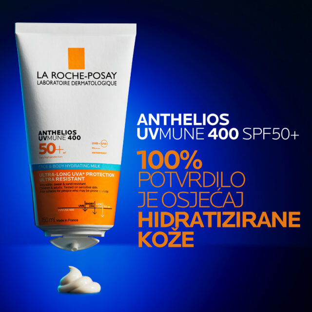 LA ROCHE-POSAY ANTHELIOS HIDRATANTNO MLIJEKO ZA ZAŠTITU OD SUNCA ZA LICE I TIJELO SPF50+, 150ML