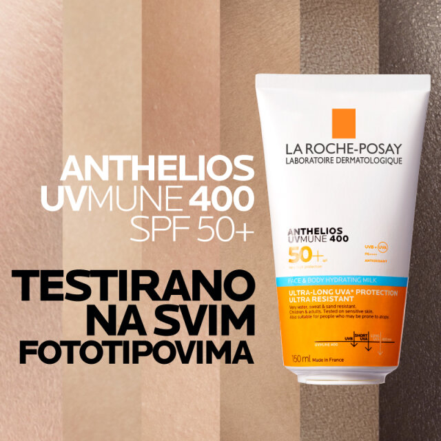 LA ROCHE-POSAY ANTHELIOS HIDRATANTNO MLIJEKO ZA ZAŠTITU OD SUNCA ZA LICE I TIJELO SPF50+, 150ML