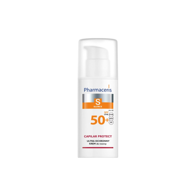 PHARMACERIS S CAPILAR PROTECT KREMA ZA KOŽU SKLONU ROZACEJI SPF50+ 50ML