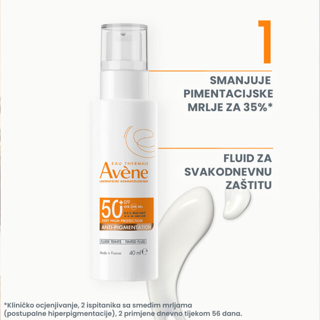 AVENE SUN ANTI-PIGMENTATION TONIRANI FLUID ZA ZAŠTITU OD SUNCA SPF50+  40ML