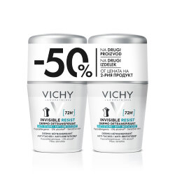 VICHY INVISIBLE RESIST 72H* - DERMO DETRANSPIRANT - PROTIV MRLJA I PROTIV NADRAŽENOSTI, 50 ML, DUO PACK