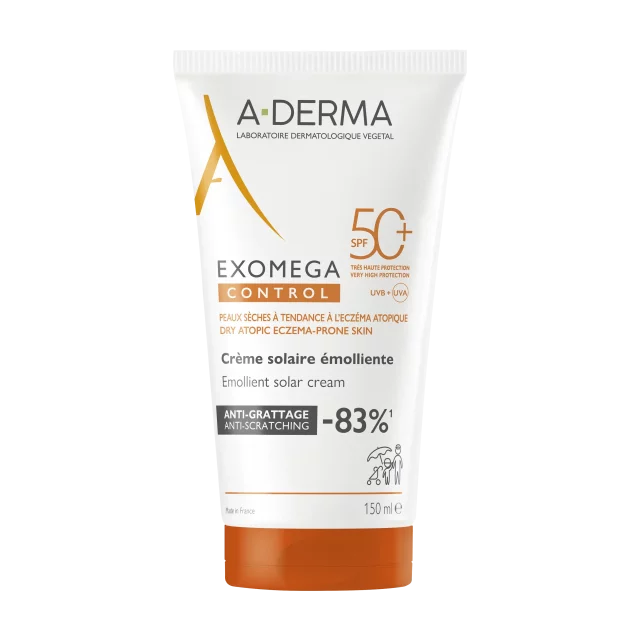 A-DERMA EXOMEGA CONTROL EMOLIJENTNA KREMA ZA ZAŠTITU OD SUNCA SPFF50+ 150ML