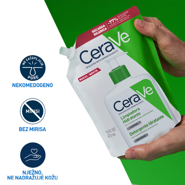 CERAVE HIDRATANTNA EMULZIJA ZA ČIŠĆENJE, ZA NORMALNU DO SUHU KOŽU, REFILL, 473ML
