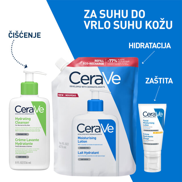 CERAVE HIDRATANTNI LOSION, ZA SUHU DO VRLO SUHU KOŽU, REFILL, 473ML