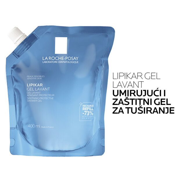 LA ROCHE-POSAY LIPIKAR GEL LAVANT, UMIRUJUĆI I ZAŠTITNI GEL ZA TUŠIRANJE, REFILL PAKIRANJE 400ML
