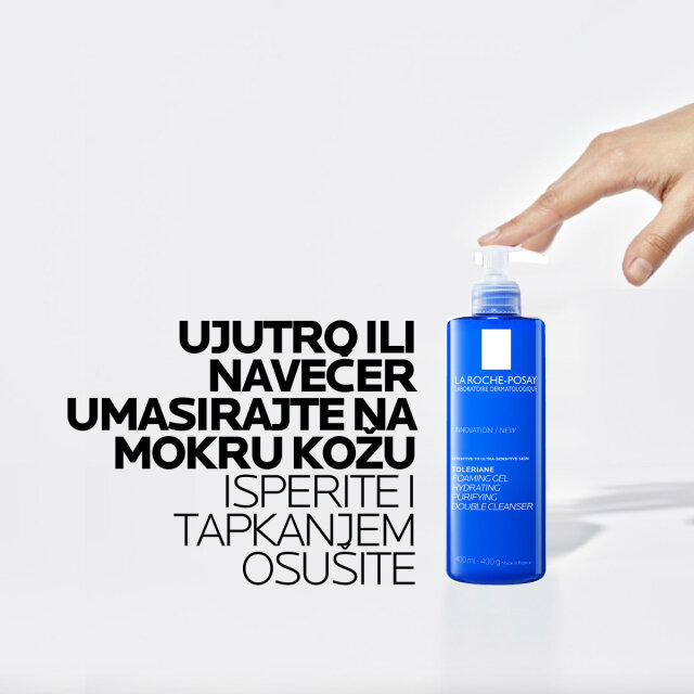 LA ROCHE-POSAY TOLERIANE PJENUŠAVI GEL S DVOSTRUKIM DJELOVANJEM ZA HIDRATACIJU I ČIŠĆENJE KOŽE, 400ML