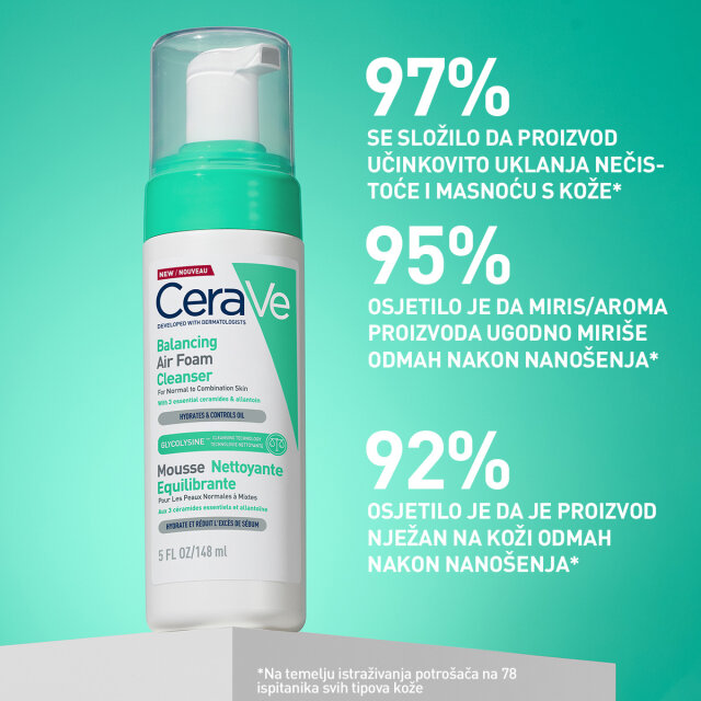 CERAVE PJENUŠAVI ČISTAČ KOJI VRAĆA RAVNOTEŽU KOŽI, 148 ML