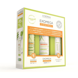 A-DERMA EXOMEGA CONTROL ATOPY BOX ( ULJE ZA TUŠIRANJE 100ML + EMOLIJENTNA KREMA 400ML + DERMALIBOUR+ CICA KREMA 15ML) PROMO PACK