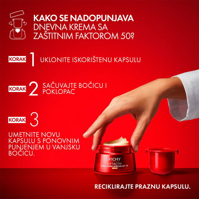 VICHY LIFTACTIV COLLAGEN SPECIALIST 16 DNEVNA KREMA SPF50, 50ML PAKIRANJE S MOGUĆNOŠĆU DOPUNE