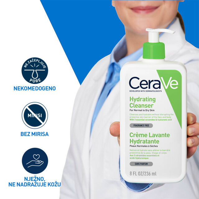 CERAVE HIDRATANTNA EMULZIJA ZA ČIŠĆENJE LICA ZA NORMALNU DO SUHU KOŽU, 236 ML PROMO PONUDA