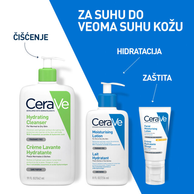 CERAVE CERAVE HIDRATANTNI LOSION ZA SUHU DO VRLO SUHU KOŽU KOJI SADRŽAVA HIJALURONSKU KISELINU, 236 ML PROMO PONUDA
