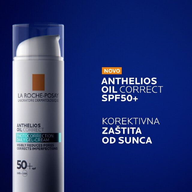 LA ROCHE-POSAY ANTHELIOS OIL CORRECT SPF50+ SVAKODNEVNI KOREKTIVNI PROIZVOD ZA ZAŠTITU OD SUNCA ZA MASNU KOŽU, 50 ML rok valjanosti: 01/26