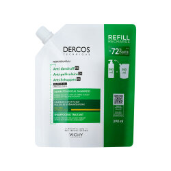 VICHY DERCOS AD ŠAMPON PROTIV PRHUTI ZA SUHU KOSU ECO REFILL, 390 ML