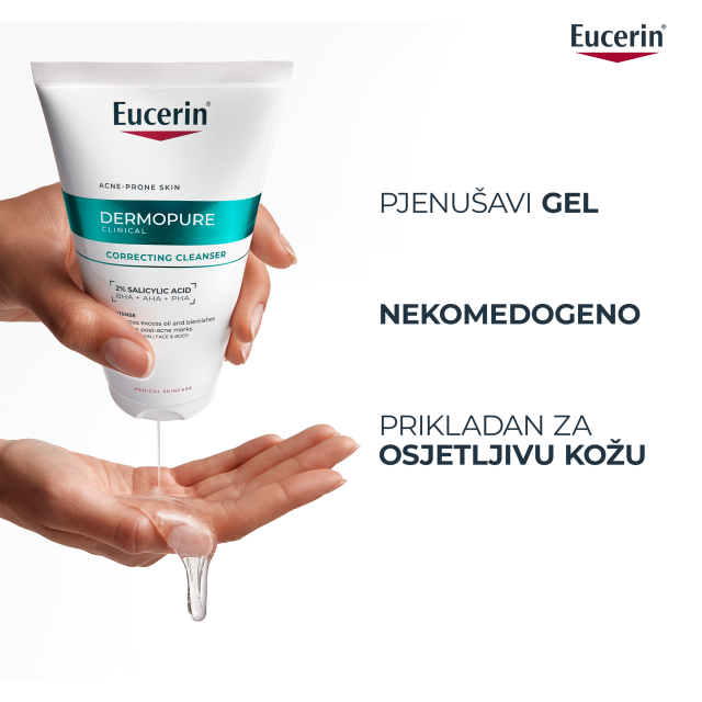 EUCERIN DERMOPURE CLINICAL GEL ZA ČIŠĆENJE LICA I TIJELA 150ML 63833