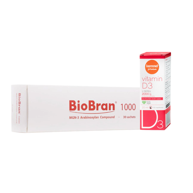 BIOBRAN VREĆICE A30 + KERNNEL VITAMIN D3 SPREJ 30ML PROMO PAKET