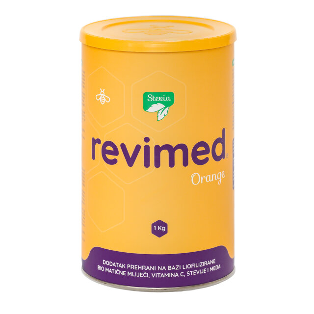 REVIMED® Stevia Orange BIO matična mliječ, med, stevija, vitamin C 1000 g