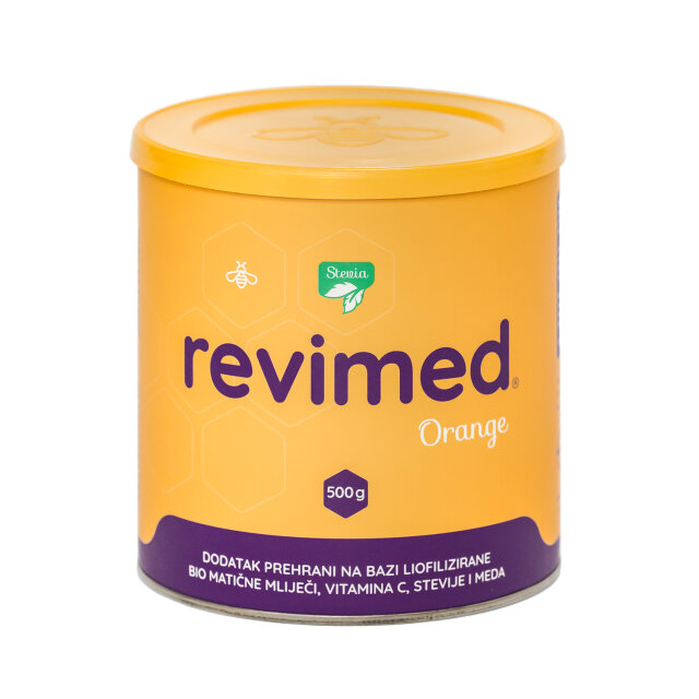 REVIMED® Stevia Orange BIO matična mliječ, med, stevija, vitamin C 500 g