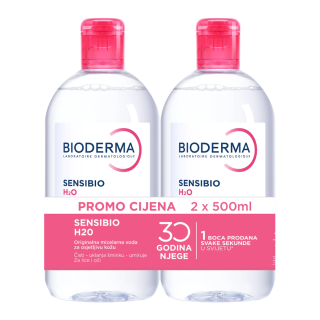 BIODERMA SENSIBIO H20 MICELARNA VODA 2X500ML PROMO ( DUO PAKIRANJE)