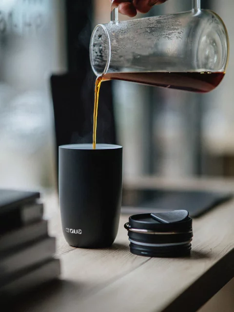 EQUA Cup, termo šalica od nehrđajućeg čelika za čaj/kavu, 300ml, crna