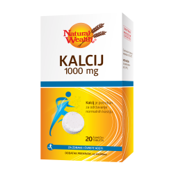 NATURAL WEALTH KALCIJ 1000MG ŠUMEĆE TABLETE A20